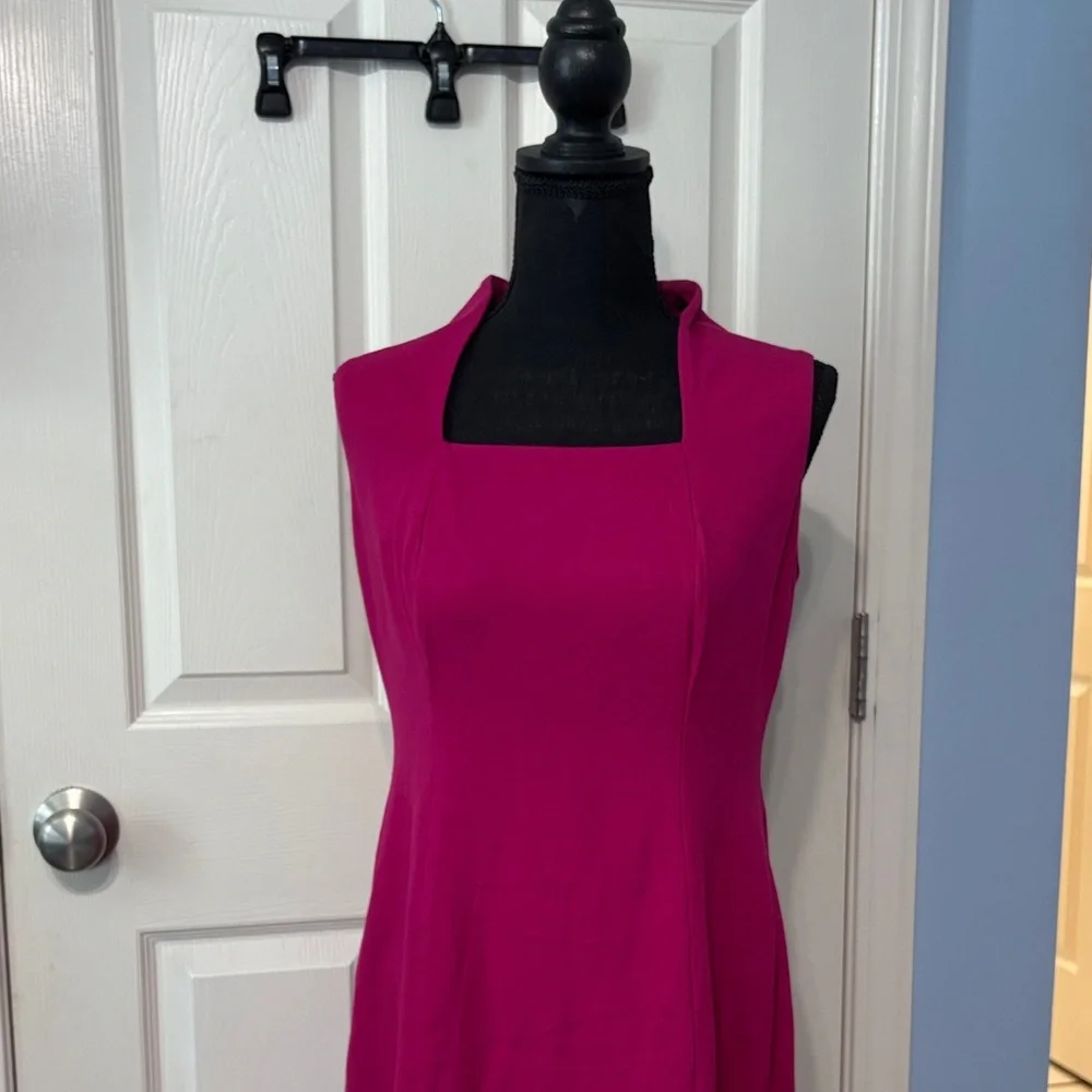 Talbots Vibrant Pink Midi Dress - Picture 2 of 9